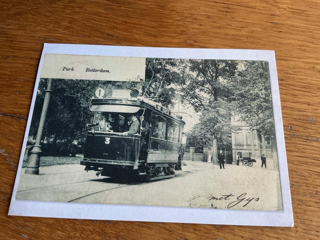 T127 Rotterdam park tram REPRODUCTIE, Ophalen of Verzenden, Voor 1920, Zuid-Holland
