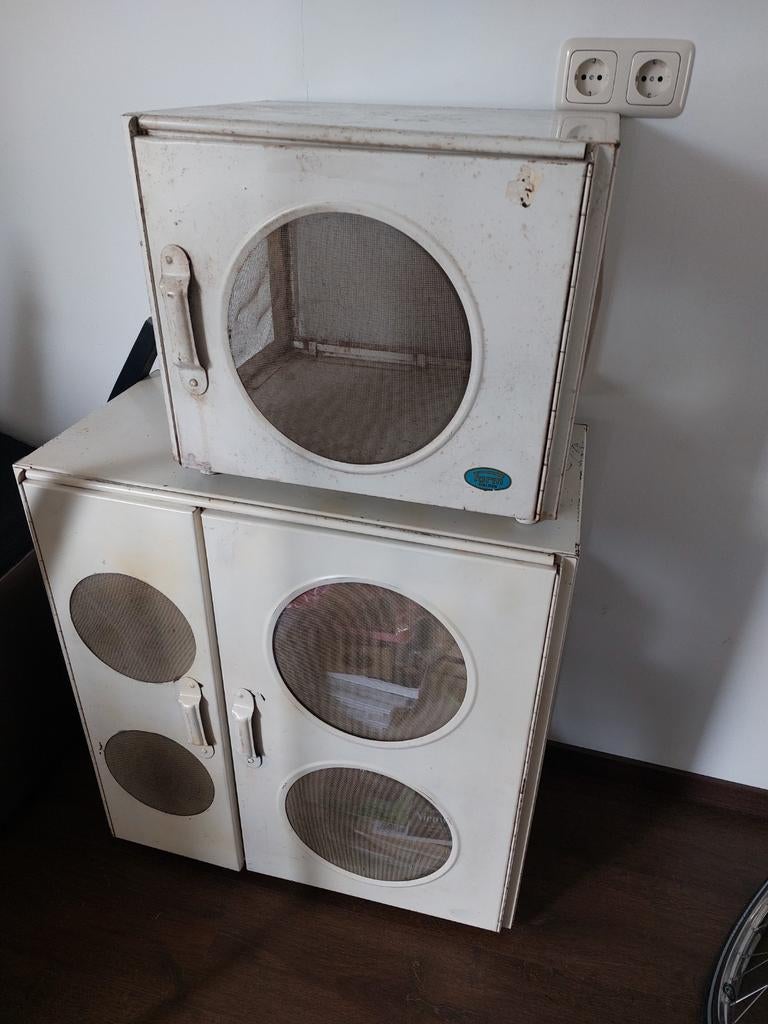 Vliegenkast vliegenkastje brocante kast kastje gaas wit, Ophalen