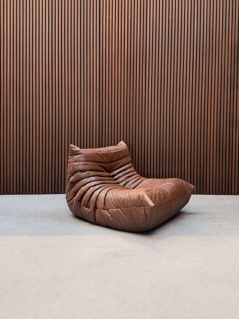 Ligne Roset Togo Fireside Chair eenzits | Mokka Leder (sale), Ophalen of Verzenden