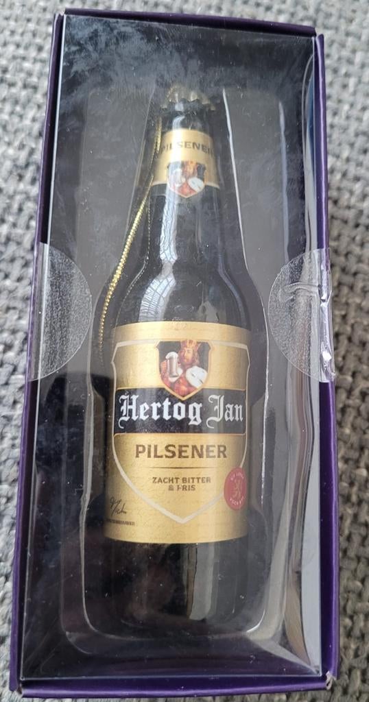 Hertog jan kerstbal glazen hanger hertog jan flesje, Ophalen of Verzenden, Zo goed als nieuw, Glas of Glazen, Hertog Jan