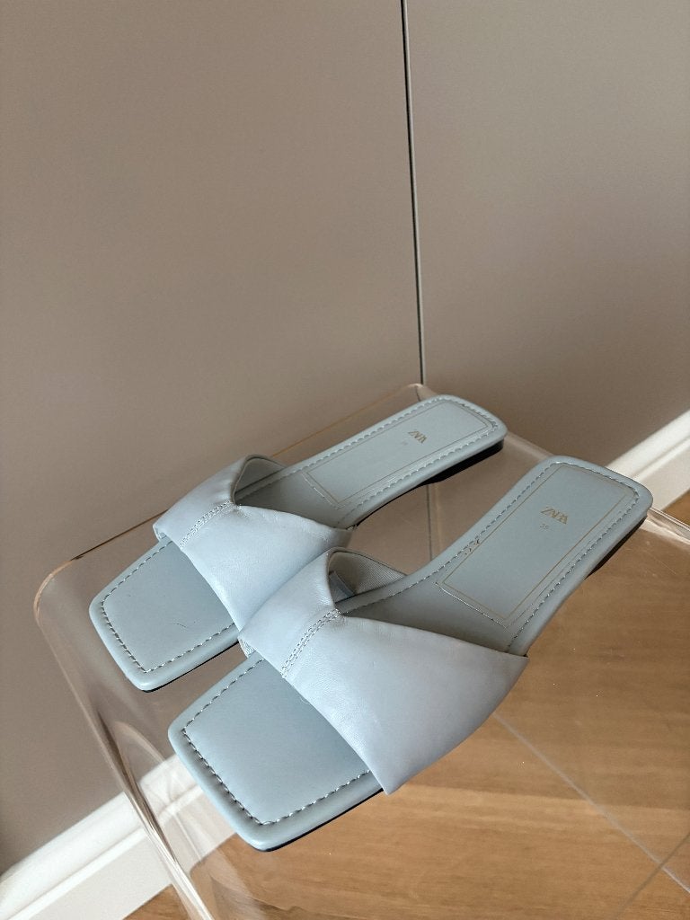 Zara lichtblauwe sandaaltjes. Maat 39, Zara, Sandalen of Muiltjes, Gedragen, Verzenden