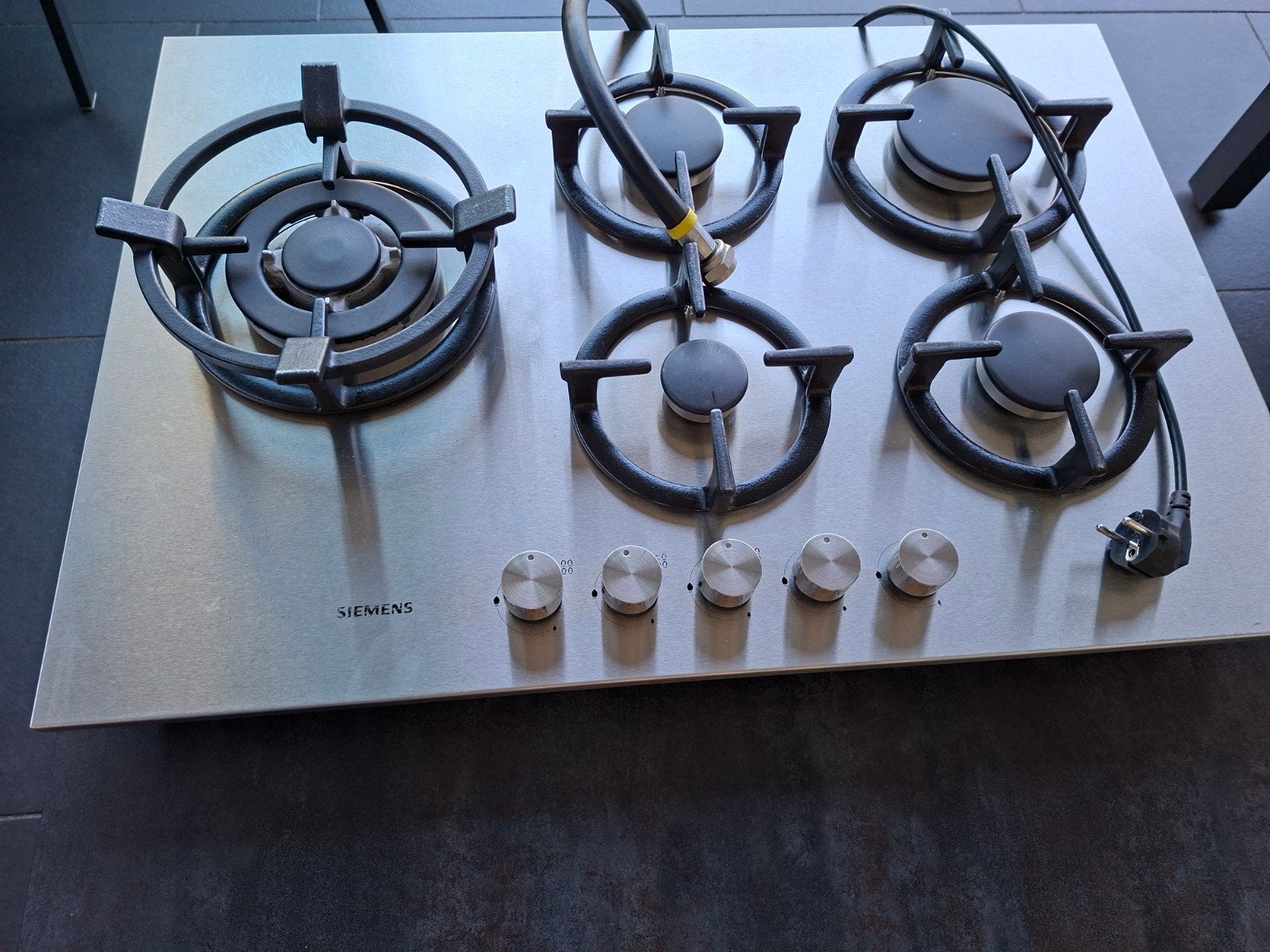Siemens  gas kookstel 5 pitten., Ophalen, Inbouw, Gas, 5 kookzones of meer