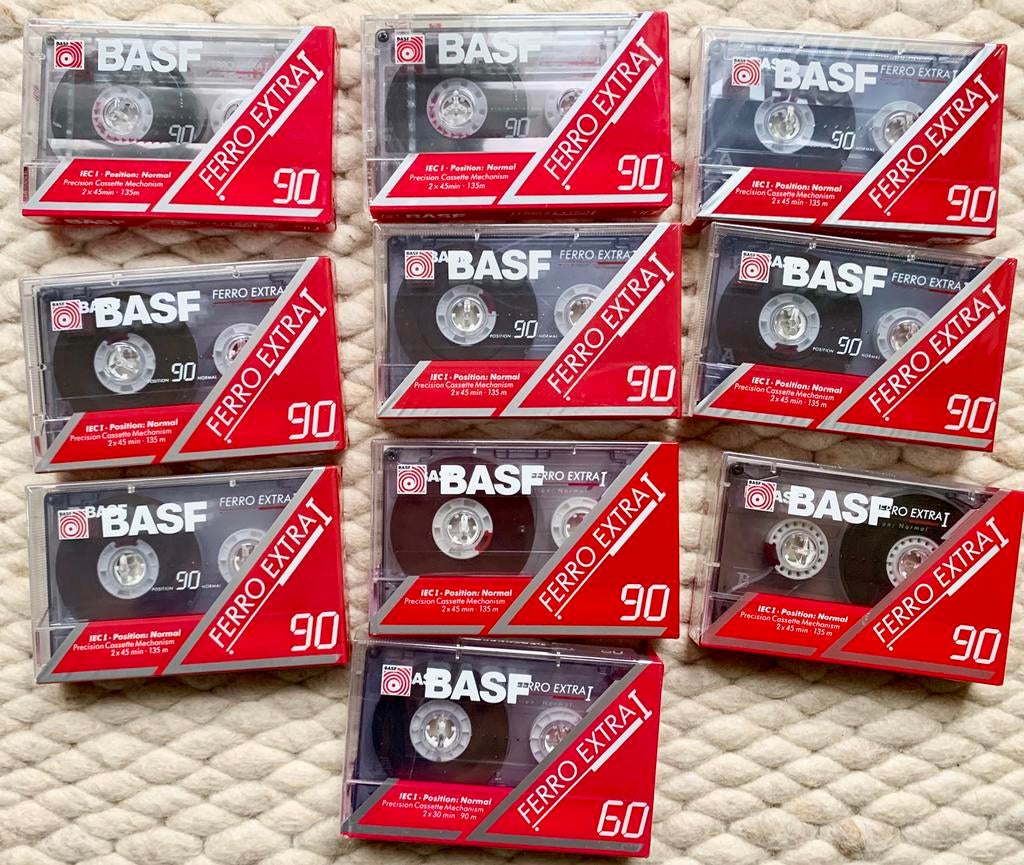 NIEUW BASF Ferro Extra I 90 60 cassettebandjes NOS FEI FE-I, 2 t/m 25 bandjes, BASF, Basf SE Carl-Bosch-Straße 38⁩ 67063 Ludwigshafen am Rhein Duitsland