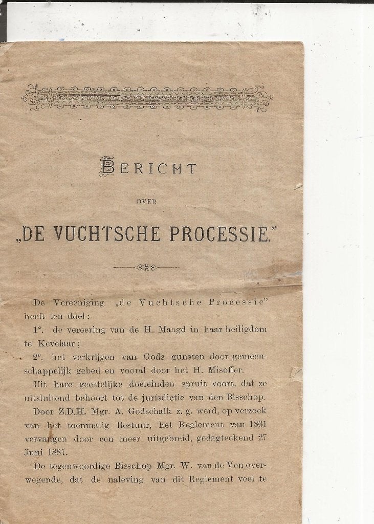 Vught De Vuchtsche Processie 1 aug  1894, Ophalen of Verzenden, Voor 1920, Ongelopen, Noord-Brabant