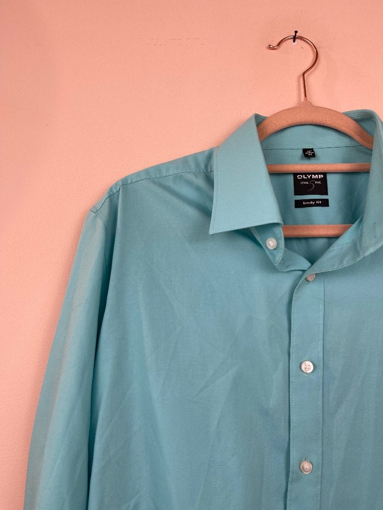 OLYMP Heren Lichtblauw Overhemd Maat 41 Body Fit, Kleding | Heren, Overhemden, Blauw, Ophalen of Verzenden, Zo goed als nieuw