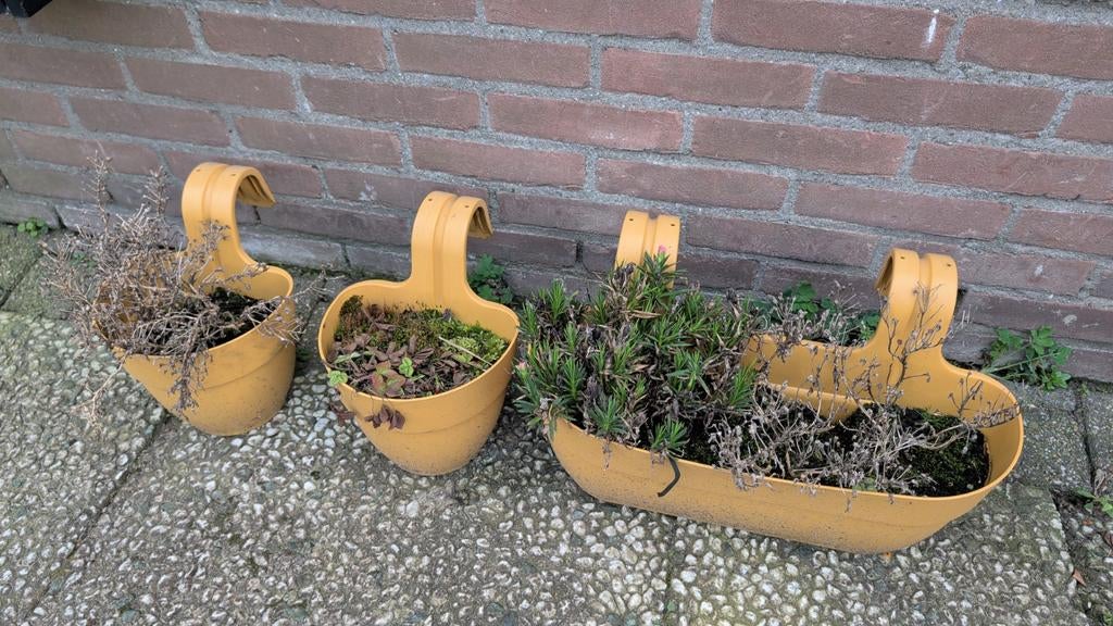 Balkon bloempotten - set van 3, Tuin en Terras, Bloempotten, Ophalen, Rond, Tuin, Aardewerk