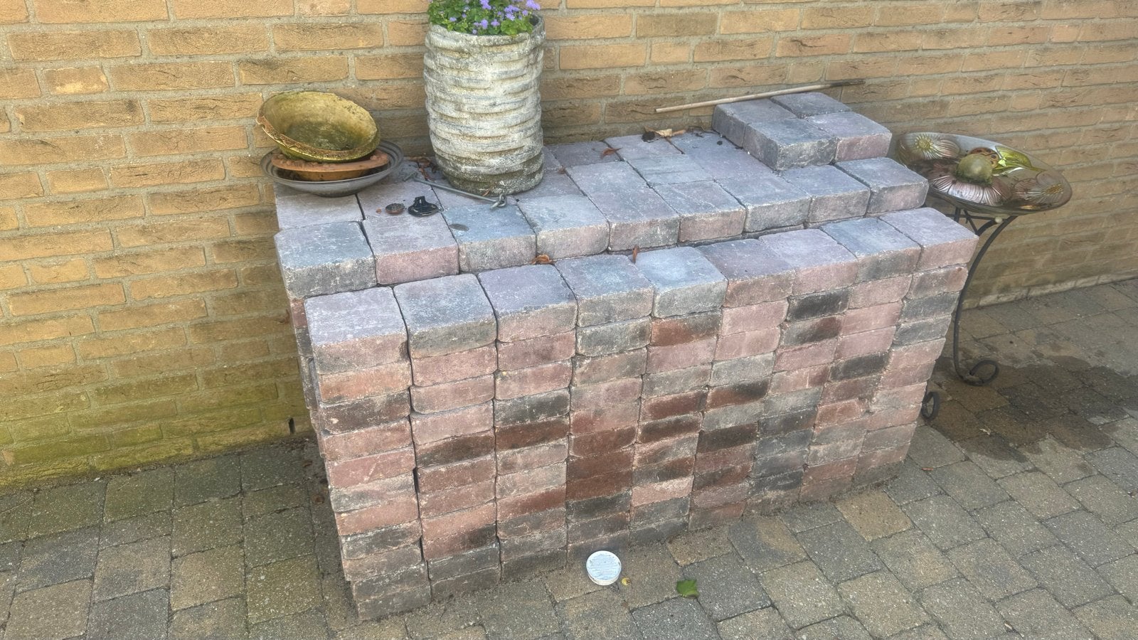 Cobblestones nieuw, rood genuanceerd, ruim 9m, Ophalen, Gebruikt, Klinkers, 5 tot 10 m²