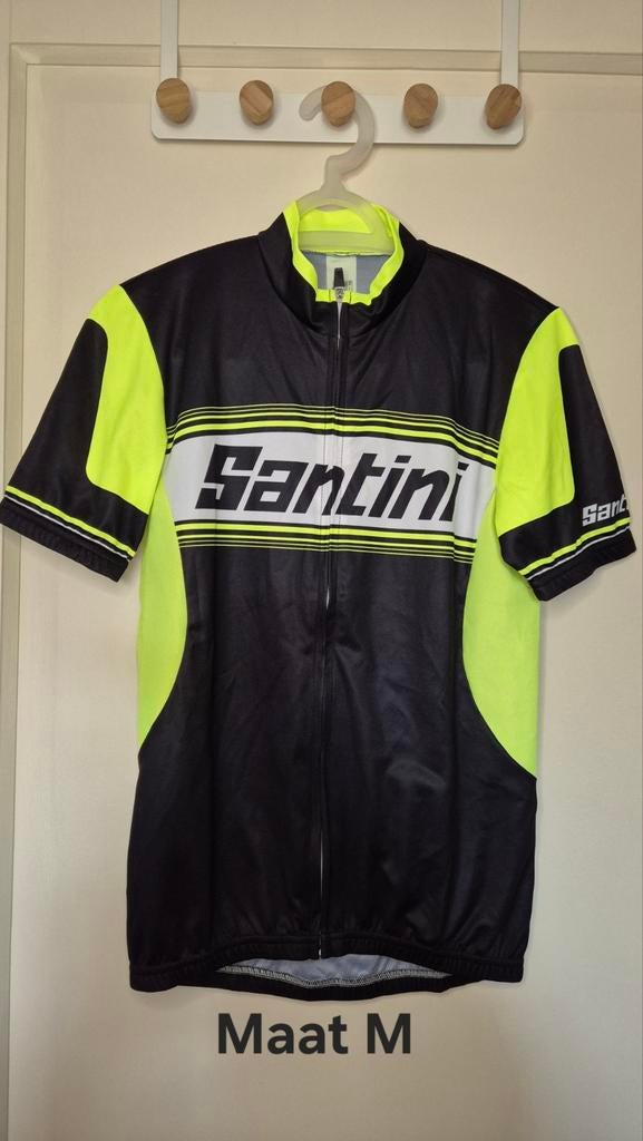 Santini Wielren T-shirt Zomer Maat M Zwart/Neon Geel, Ophalen of Verzenden, Zo goed als nieuw, Kleding