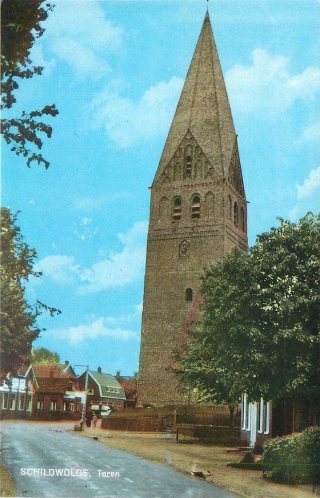 702-080-013 Schildwolde Toren, Verzamelen, Ansichtkaarten | Nederland, Verzenden, Voor 1920, Groningen