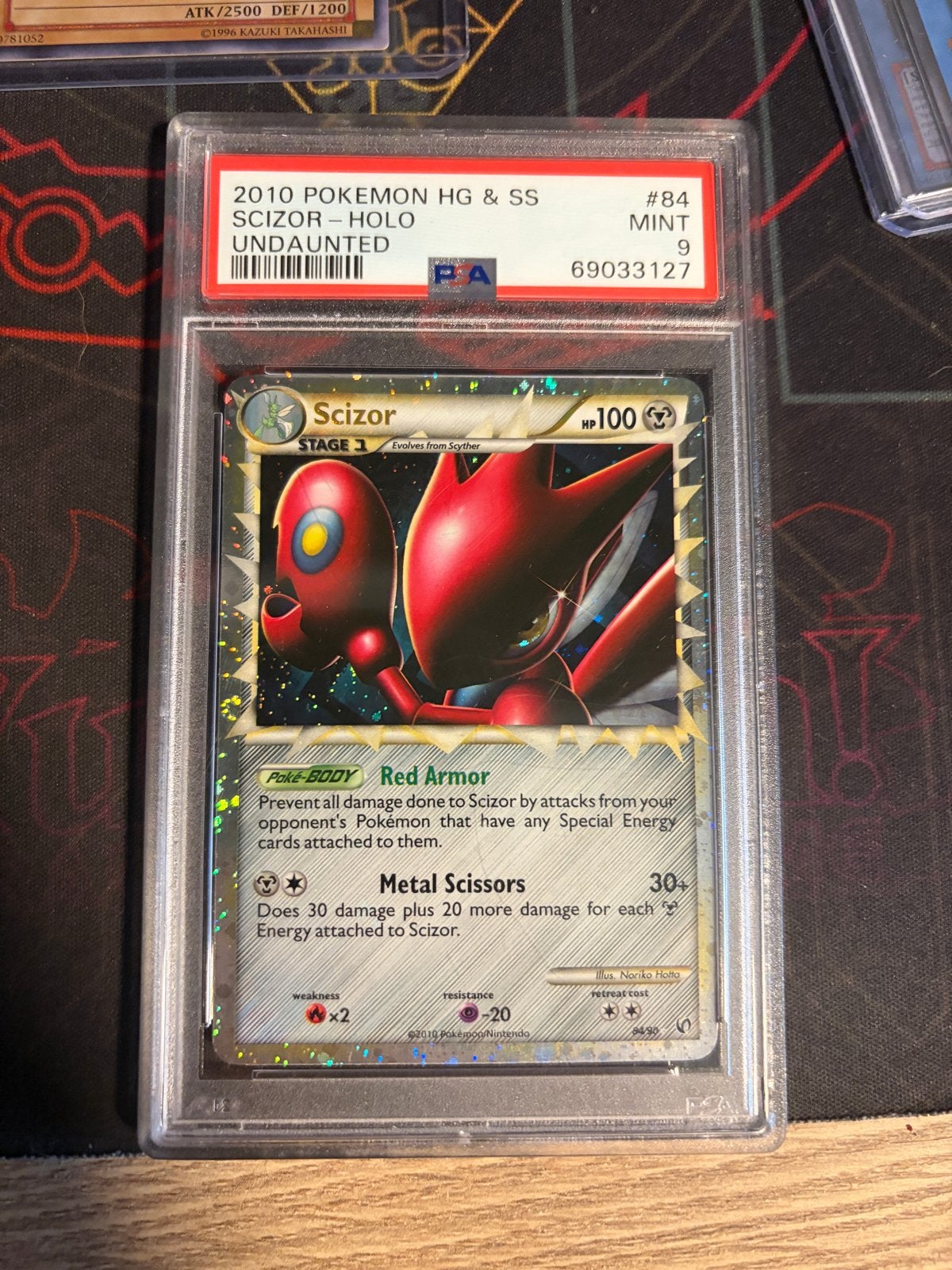 Scizor Holo Undaunted 2010 Pokémon Kaart PSA 9 Mint, Ophalen of Verzenden, Zo goed als nieuw, Losse kaart, Foil