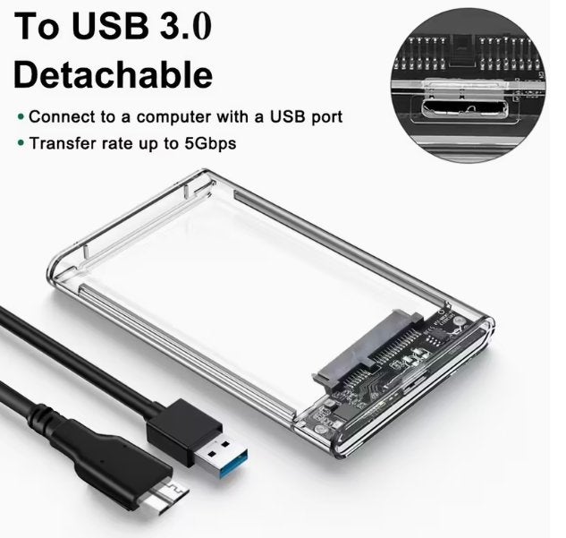 USB3.0 2,5" Harddisk Behuizing Transparant, Computers en Software, Harde schijven, HDD, EAF Netherlands, Nieuw, Ophalen of Verzenden