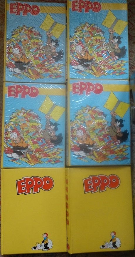 Eppo - jaarsets 1980, 1981 en 1982 in opbergmappen, Meerdere stripboeken, Ophalen of Verzenden, Gelezen, Diverse auteurs
