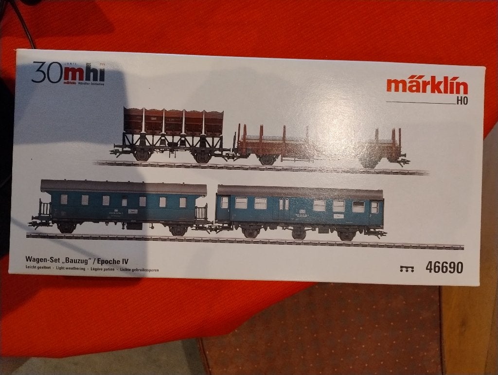Märklin 46690 – 4-delige Set Werktrein "Bauzug" DB – NIEUW, Wisselstroom, Treinset, Nieuw, Ophalen of Verzenden