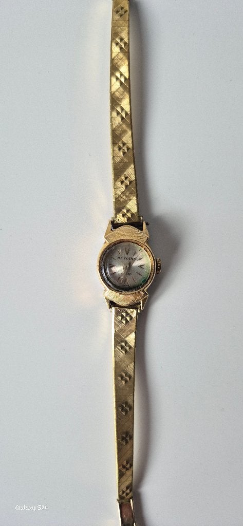 Antiek vintage goudkleurig horloge, Sieraden, Tassen en Uiterlijk, Overige merken, Goud, Polshorloge, Verguld
