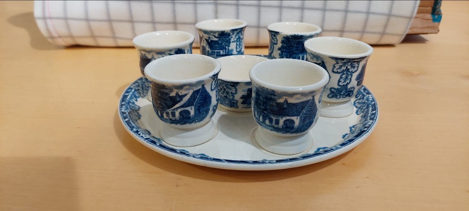 Boerenhoeve blauw servies Societe Ceramique, Antiek en Kunst, Ophalen of Verzenden