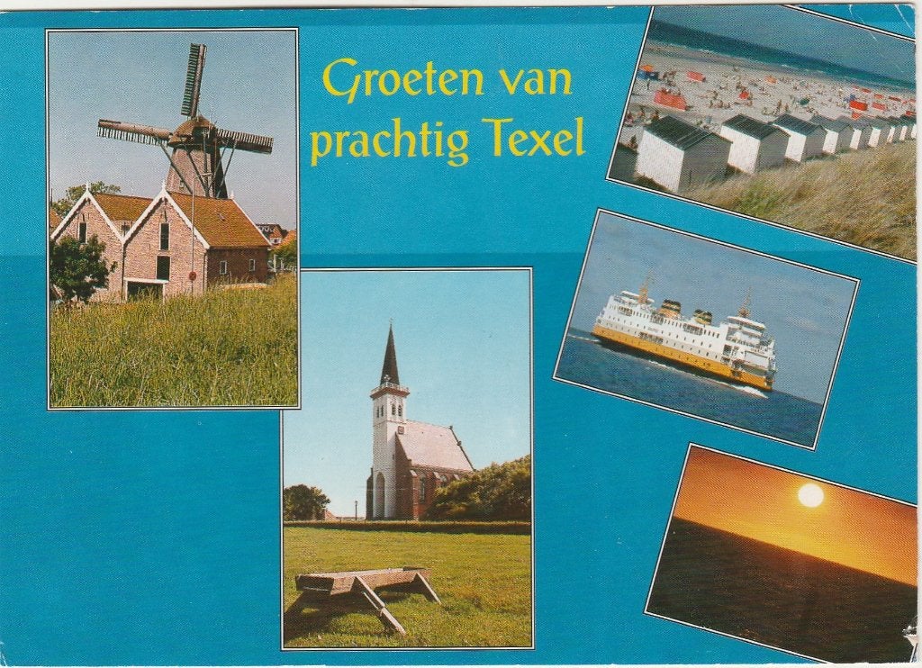 TEXEL Molen Kerk Strand Veerboot Groeten, Verzenden, 1980 tot heden, Gelopen, Waddeneilanden