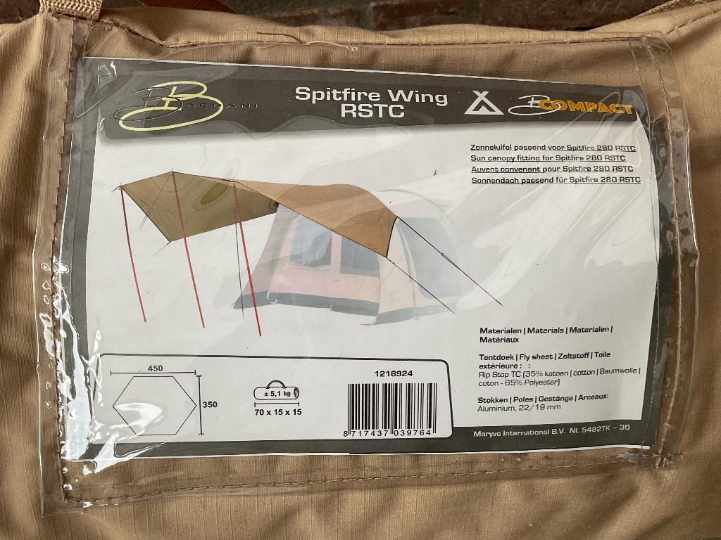 Tarp Bardani Spitfire Wing RSTC, Caravans en Kamperen, Windschermen, Ophalen, Nieuw