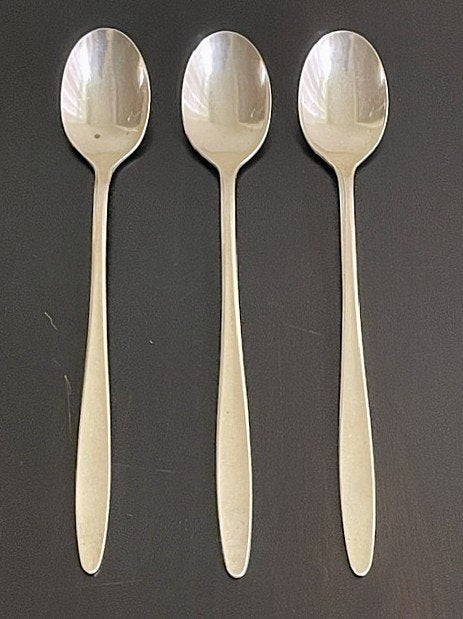 3 vintage verzilverde lange latte macchiato ijs/sorbetlepels, Ophalen of Verzenden