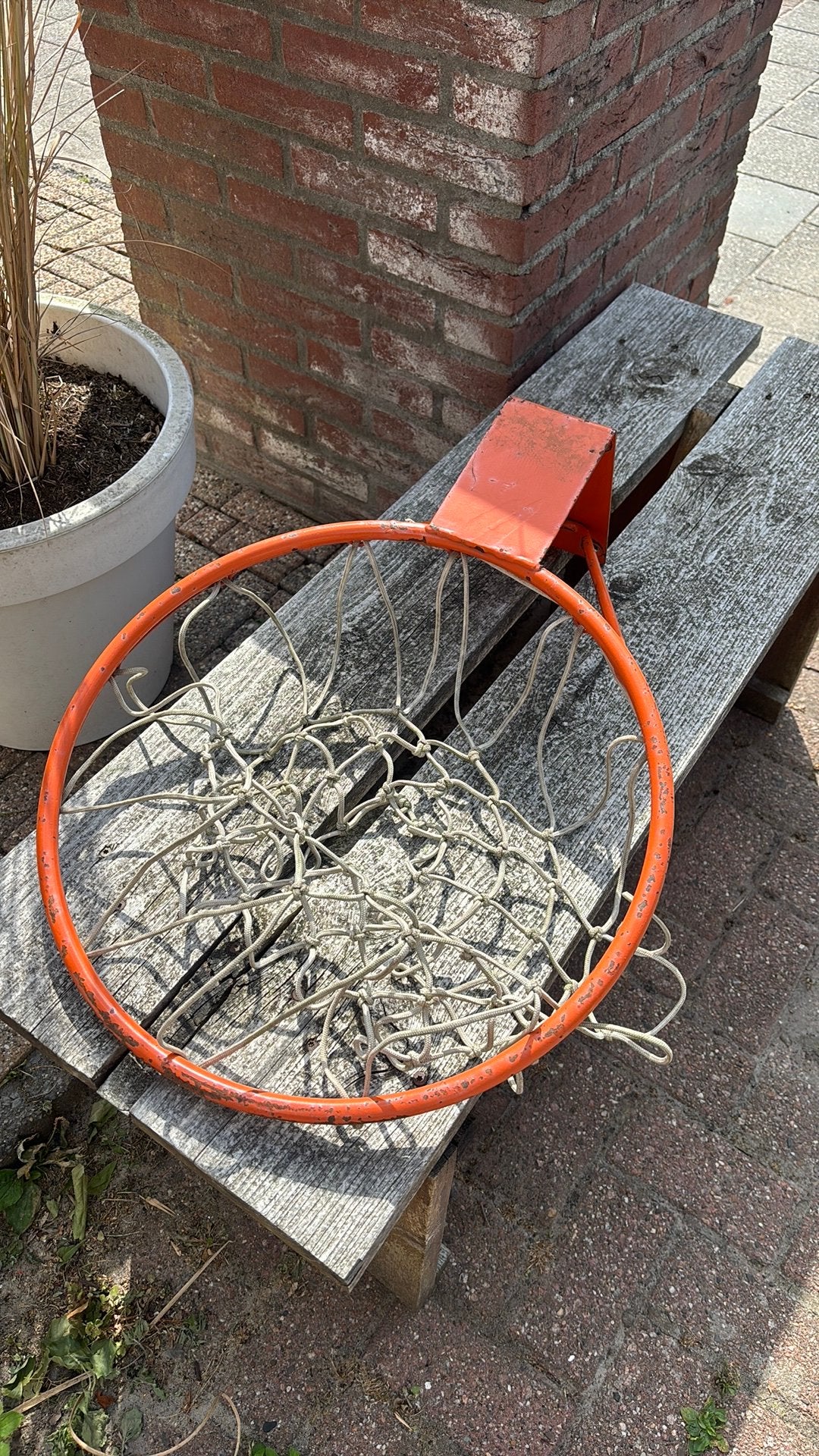 Basketball ring+net, Ophalen, Gebruikt, Ring, Bord of Paal