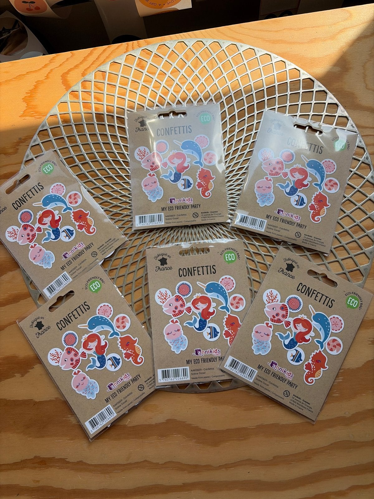 Papieren Feest Confetti Zeemeermin - 6 Pakjes Eco-vriendelij, Hobby en Vrije tijd, Feestartikelen, Ophalen of Verzenden, Nieuw