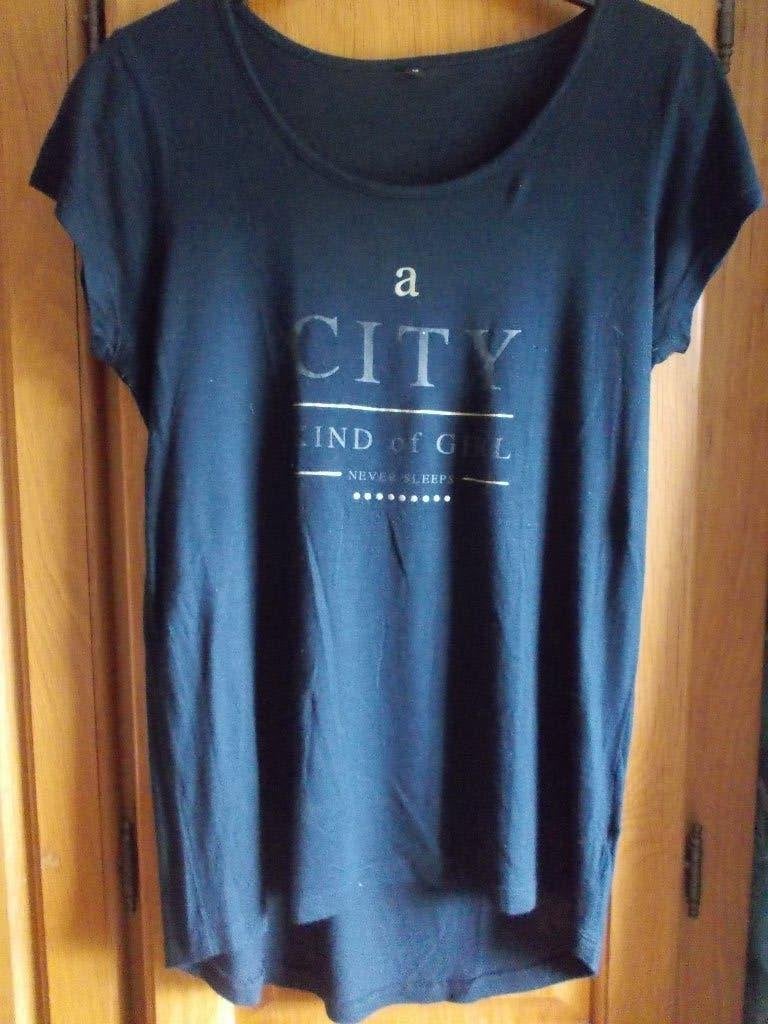 Mooi en leuk donkerblauw shirt/top in maat M., Blauw, Zo goed als nieuw, Korte mouw, Ophalen