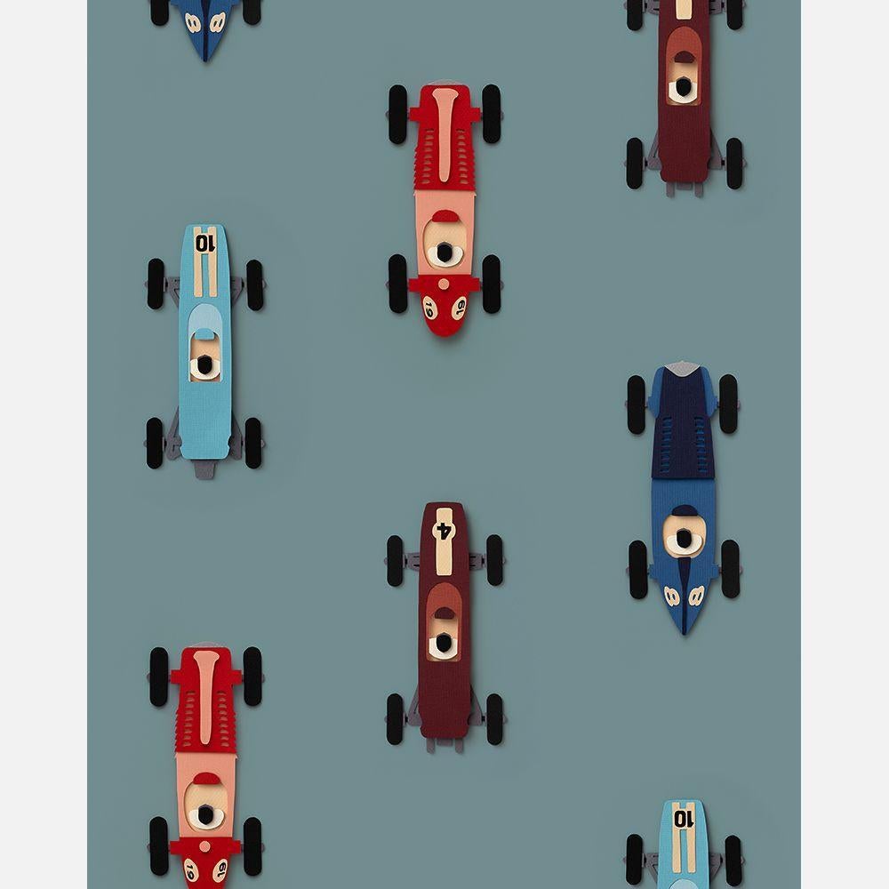 Kinderbehang Raceauto Blauw Studio Ditte, Mail@studioditte.nl, Baronielaan 252 4837 BH Breda, Nieuw, Studio Ditte