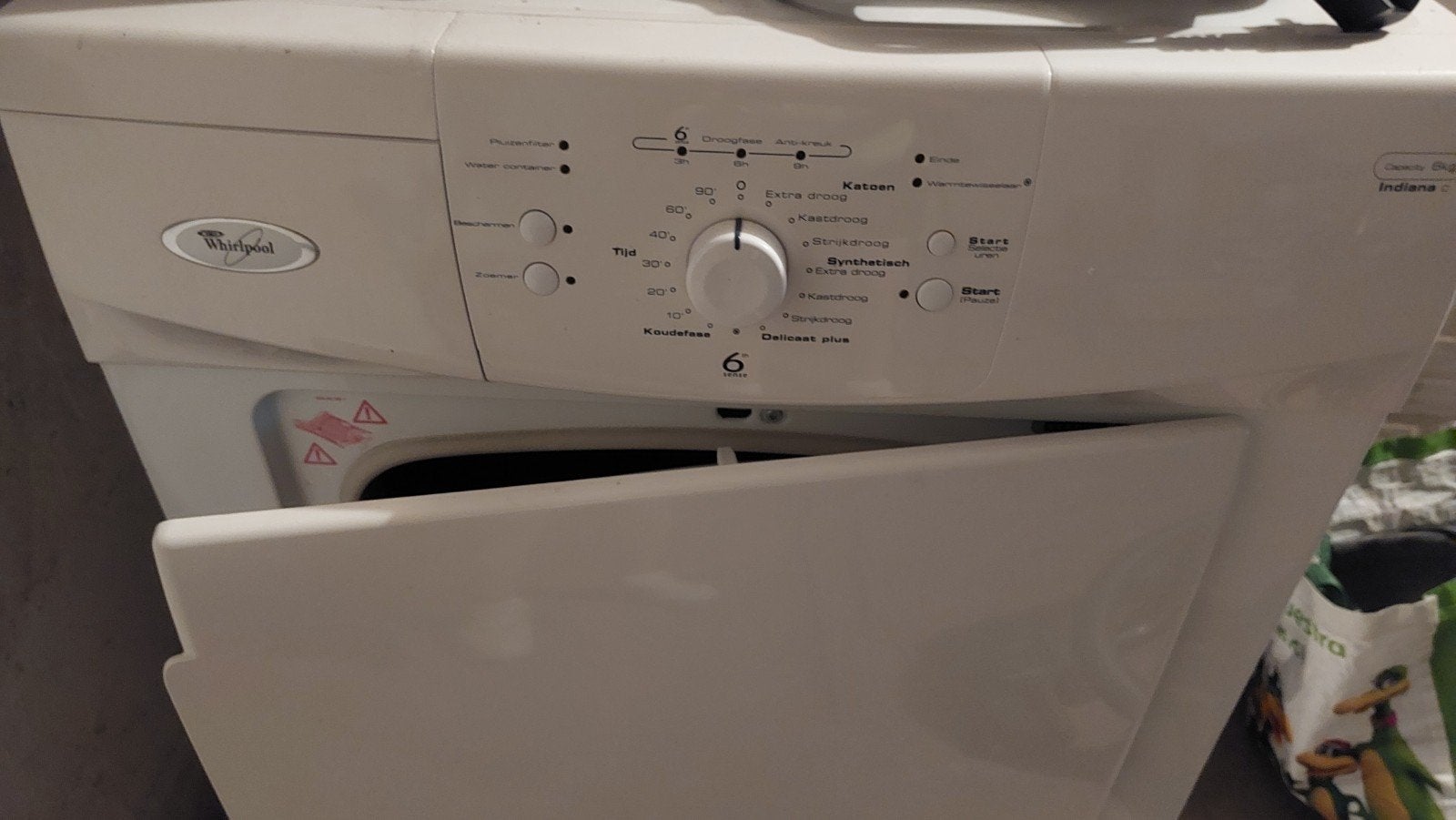 Whirlpool wasdroger - Condens - Gebruikt, Witgoed en Apparatuur, Wasdrogers, Ophalen, 6 tot 8 kg, Gebruikt, Voorlader