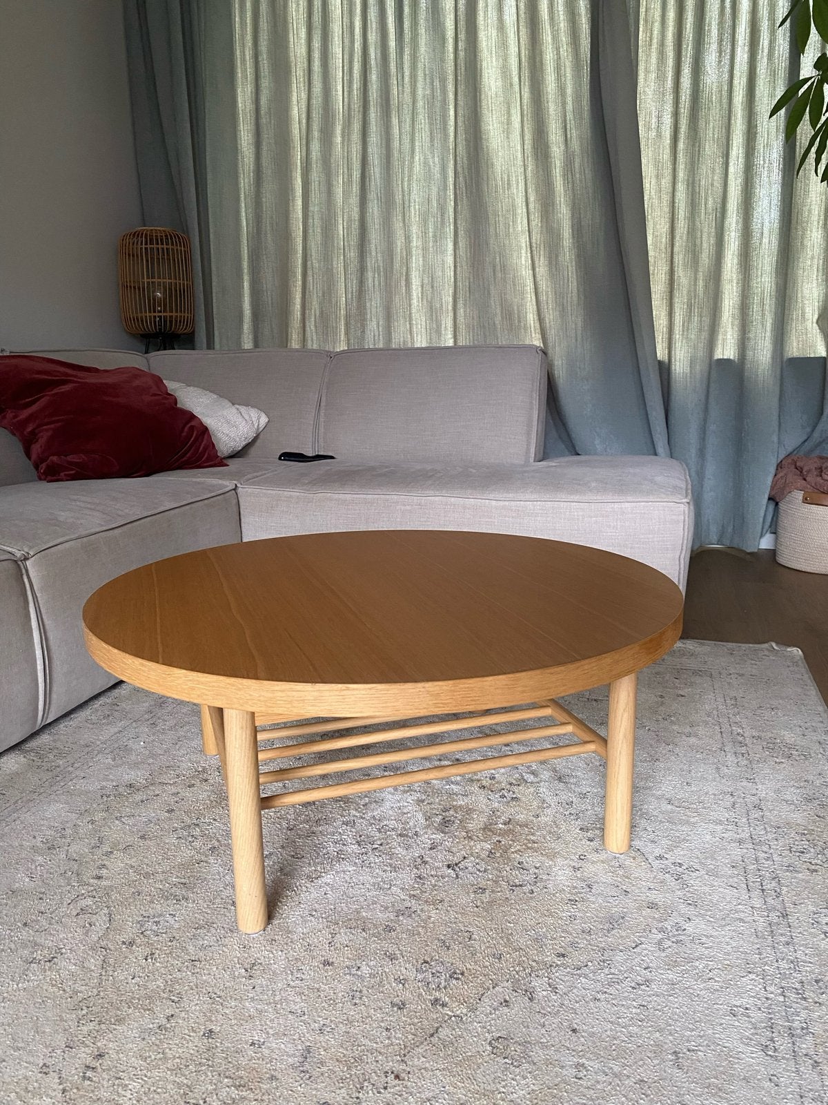 IKEA LISTERBY salontafel - Eikenfineer (90cm), Ophalen, Gebruikt, 50 tot 100 cm, 50 tot 100 cm