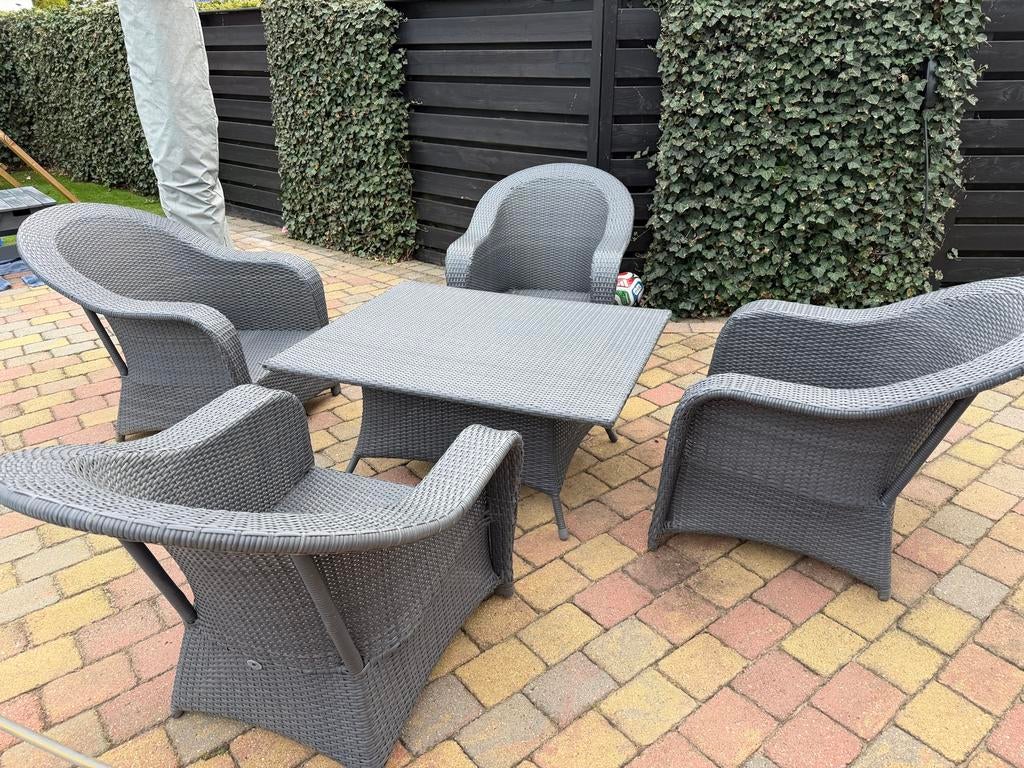 Hartman tuinset met 4 stoelen, Ophalen, 4 zitplaatsen, Gebruikt, Eettafel