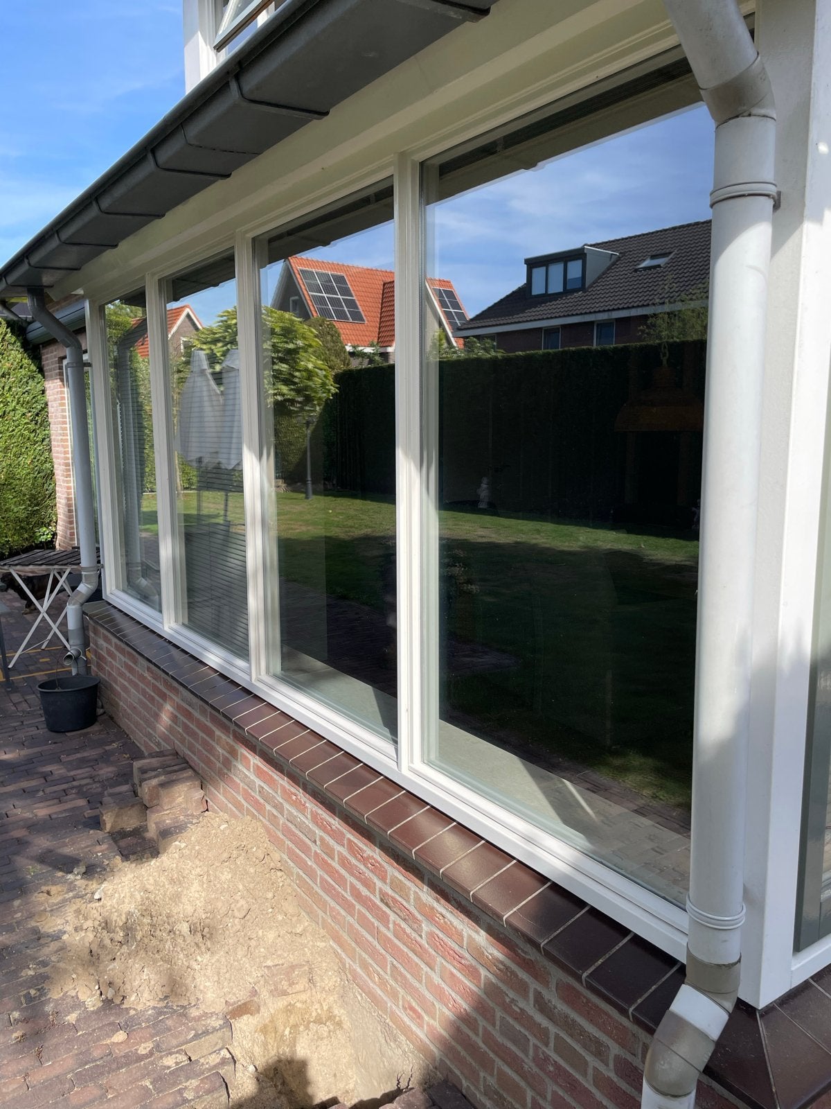 Grote partij dubbelglas ramen met kozijnen, Gevelraam of Ruit, Gebruikt, Dubbelglas, 160 cm of meer