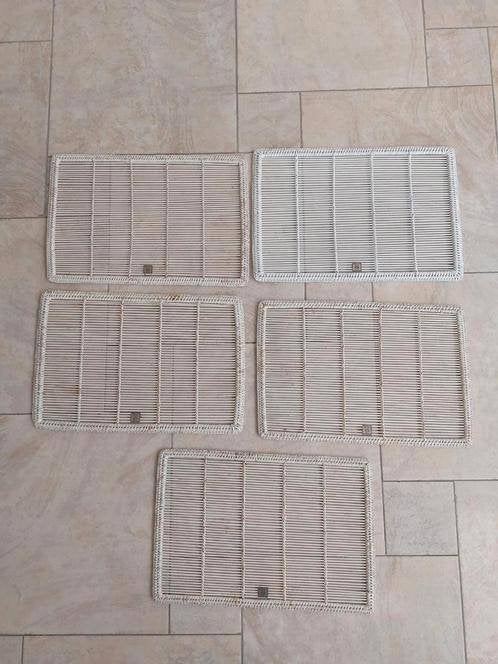 5 Witte Rivièra Maison Rattan placemats, Ophalen, Gebruikt, Wit, Overige materialen