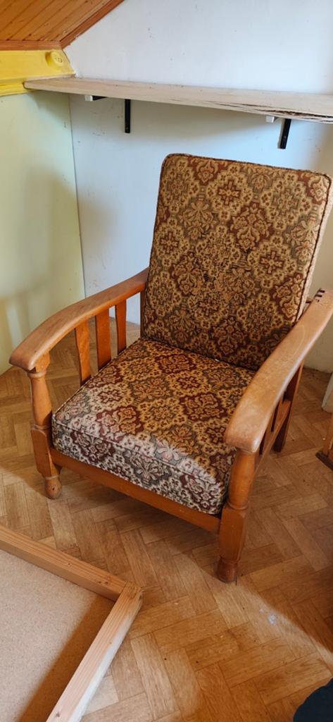 Vintage Proas Rokersstoel met Houten Frame, Ophalen