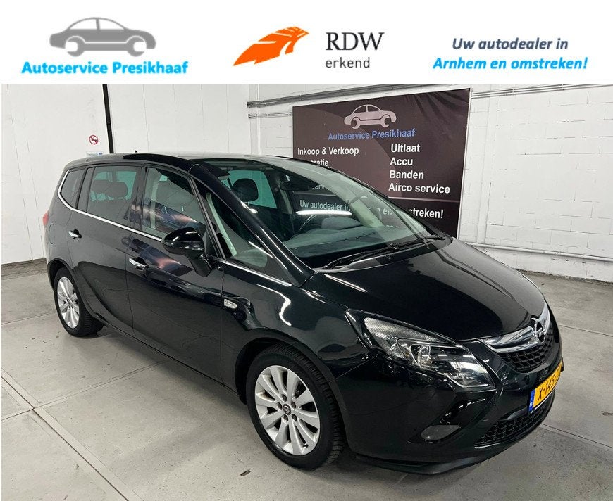 Opel Zafira Tourer 1.4 Cosmo 7p Automaat PANORAMADAK, Euro 5, 15 km/l, 4 cilinders, Zwart