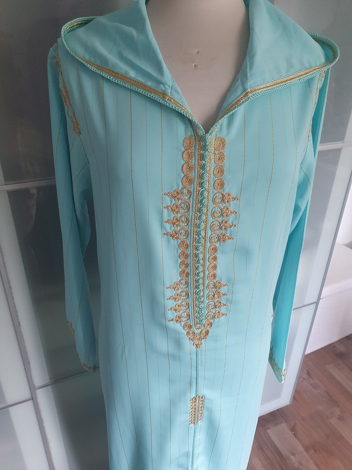 Prachtige turquoise jelaba/jellaba /djellaba/jalaba, Overige typen, Overige kleuren, Maat 42/44 (L), Ophalen of Verzenden