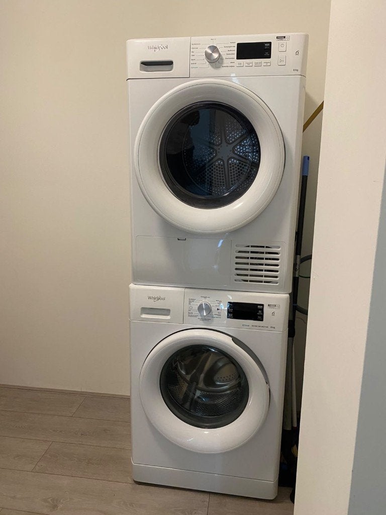 Whirlpool 6th sense 8kg wasmachine + wasdroger, Ophalen, 1200 tot 1600 toeren, Gebruikt, 8 tot 10 kg