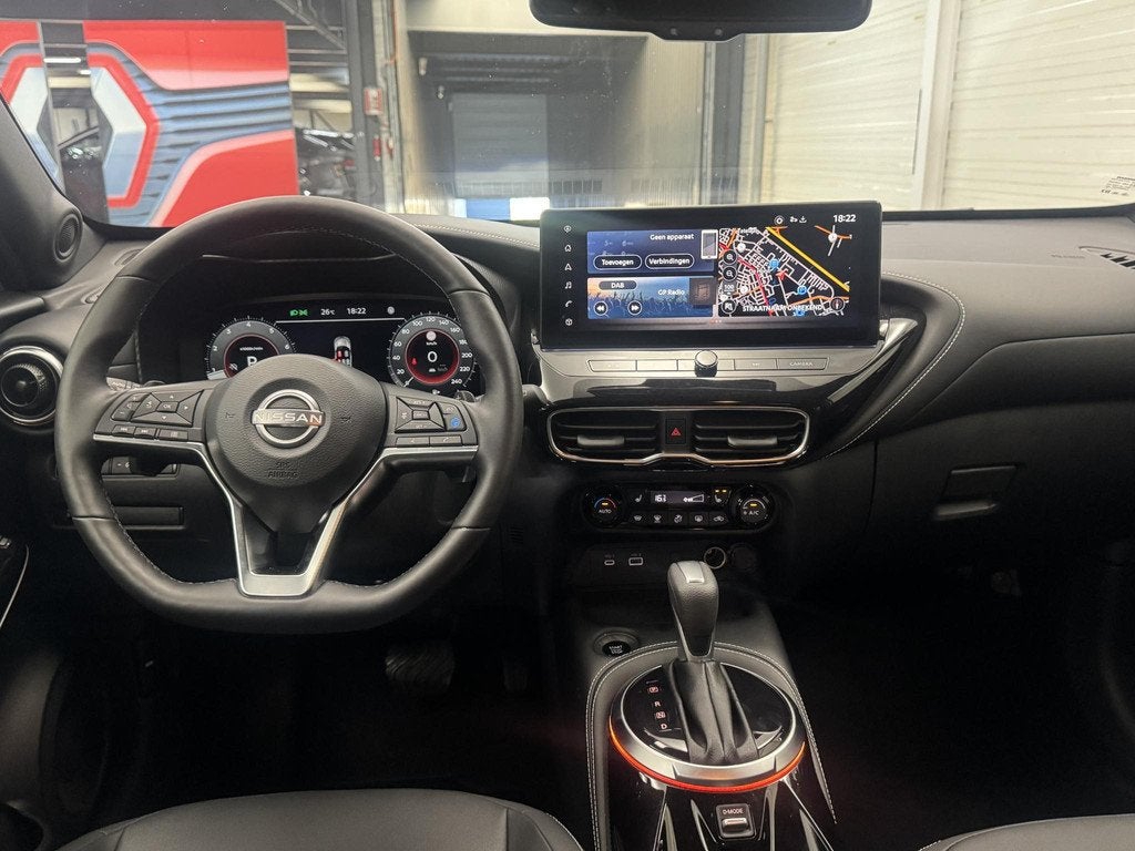 Nissan Juke 1.0 DIG-T Tekna Automaat / Lederen Bekleding / N, Euro 6, Leder en Stof, Wit, Bedrijf