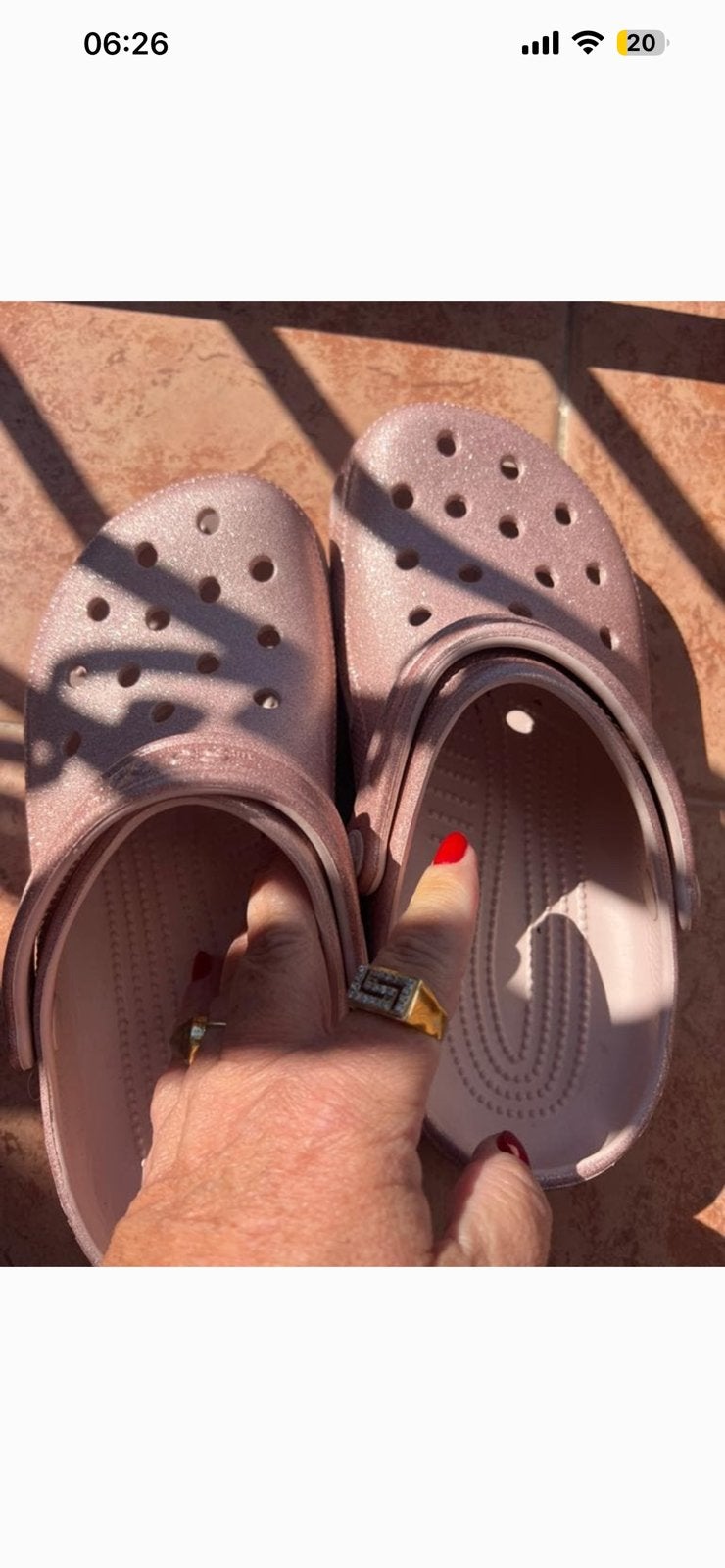 Crocs quartz glitter clogs m6 w8 38-39, Ophalen of Verzenden, Zo goed als nieuw