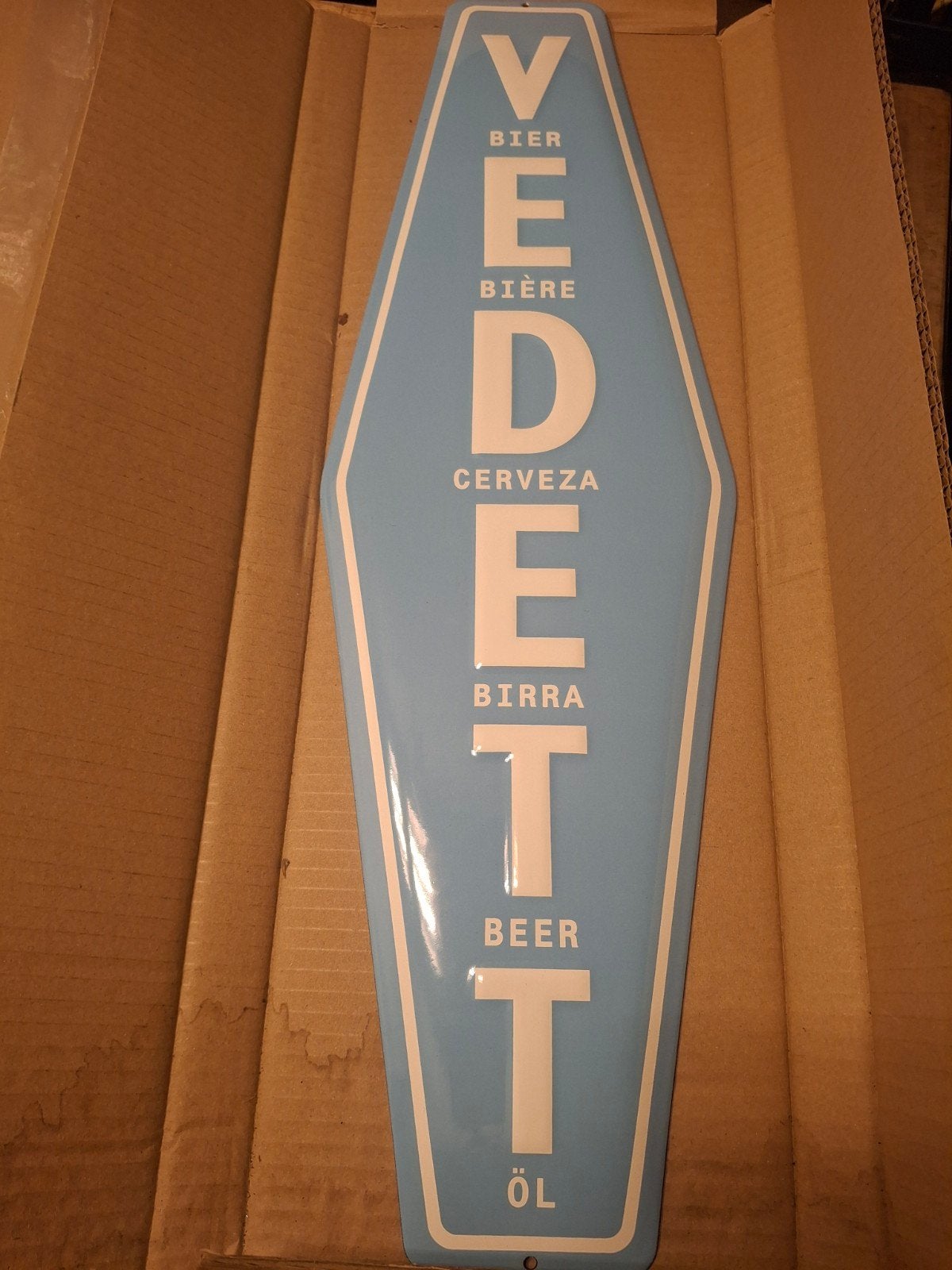 Vedett Emaillebord - Bier Reclamebord, Antiek en Kunst, Ophalen of Verzenden