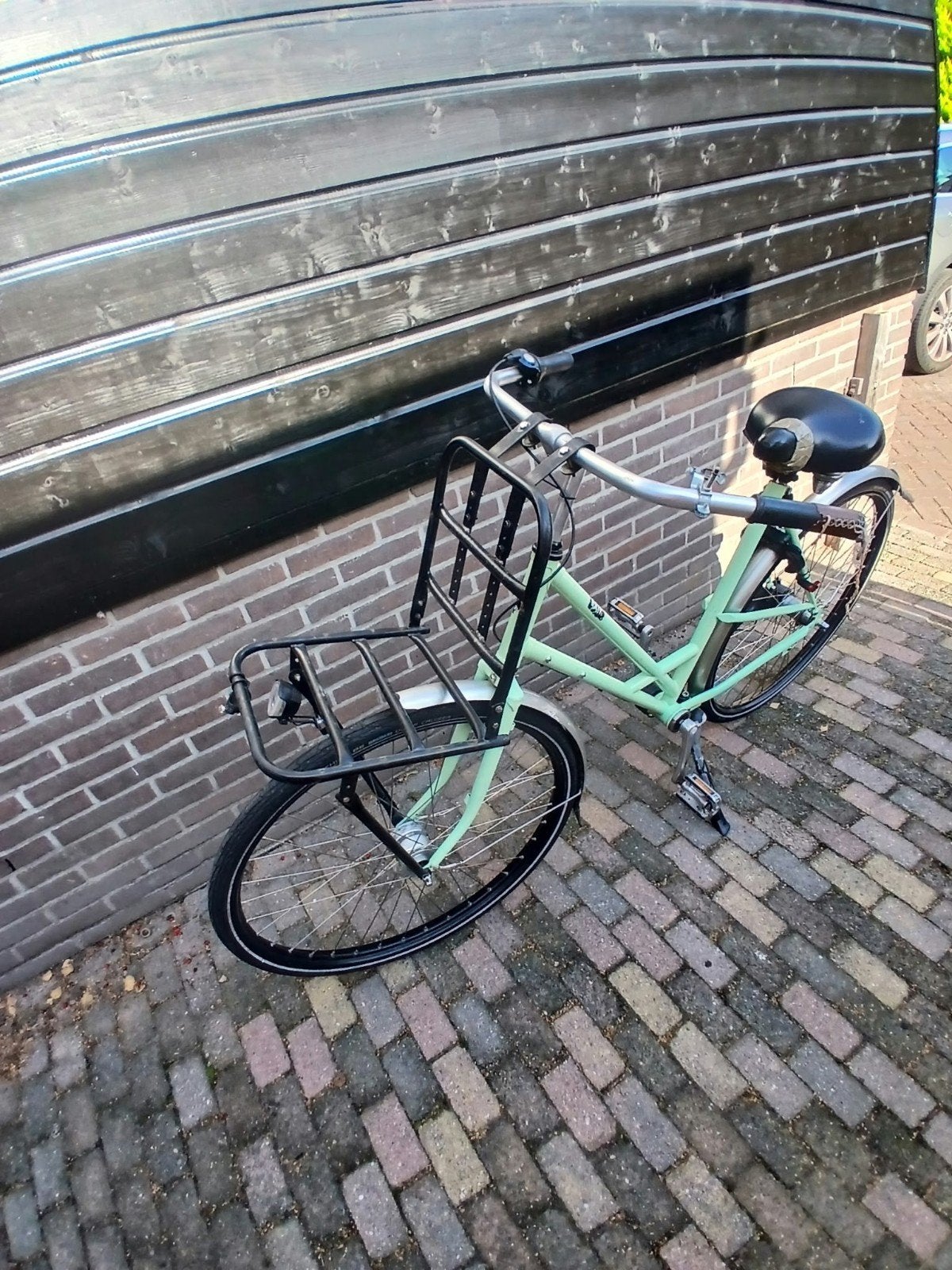 Brik fiets met voordrager 28 inch gebruikt en in nette staat, 53 tot 56 cm, Versnellingen, Zo goed als nieuw, Trommelrem