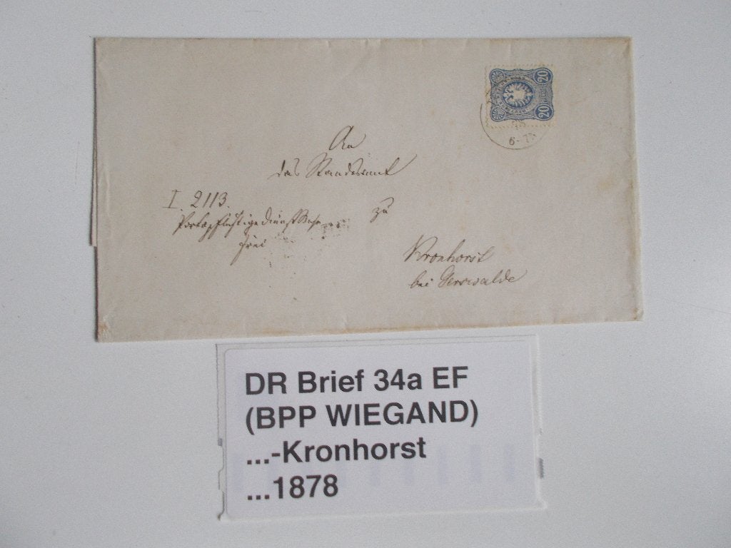 Duitse Rijk, BPP-Gekeurde Vouwenvelop Naar Kronhorst 1878., Postzegels en Munten, Brieven en Enveloppen | Buitenland, Ophalen