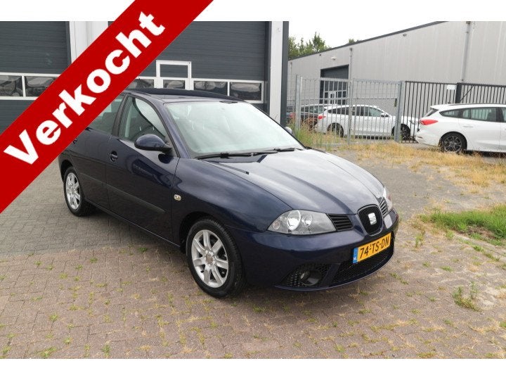 SEAT Ibiza 1.4-16V Sensation (bj 2007), Auto's, Voorwielaandrijving, Zwart, Blauw, Ibiza