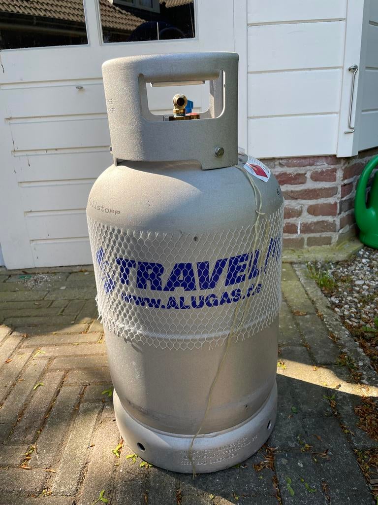 Alugas Travel Mate 11kg propaan (lpg) gasfles met meter, Caravans en Kamperen, Ophalen, Gebruikt