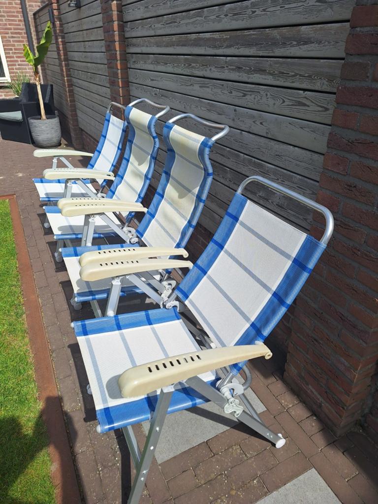 4x Dukdalf verstelbare campingstoelen, Ophalen of Verzenden