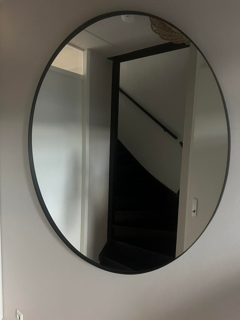 Spiegel van woood., Huis en Inrichting, Woonaccessoires | Spiegels, Ophalen, 100 tot 150 cm, Rond, Zo goed als nieuw