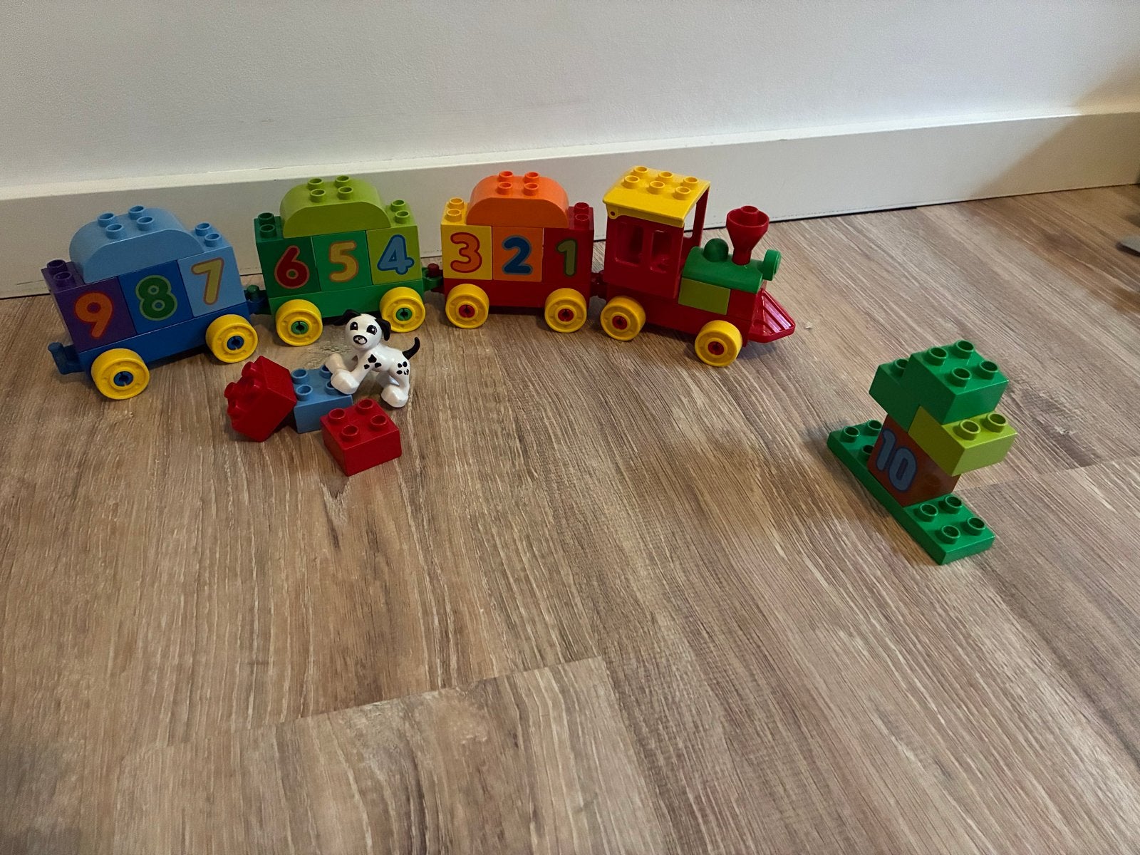Duplo nummer trein (10558) met hondje en extra blokken, Ophalen, Inclusief minifiguren, Gebruikt, Overige thema's