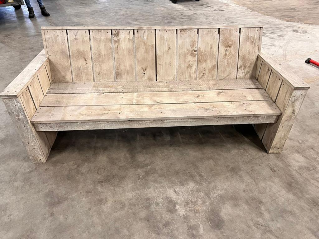 Houten tuinbank, Tuin en Terras, Tuinbanken, Ophalen, Zo goed als nieuw, Hout