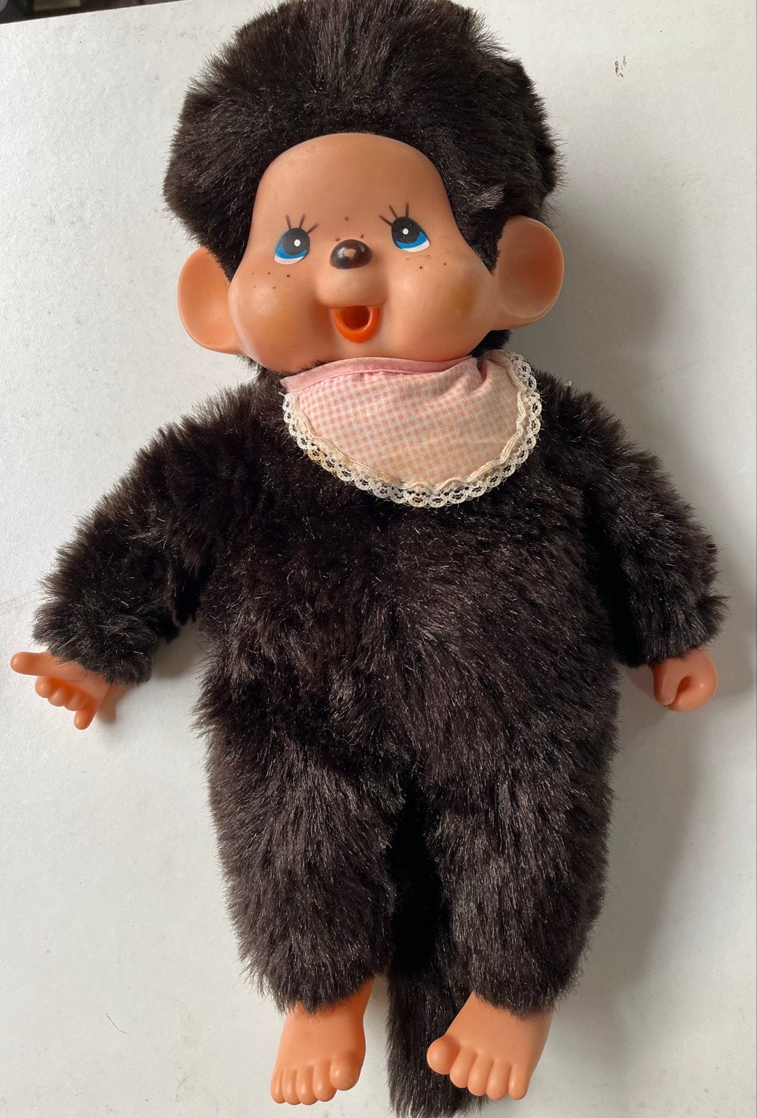 Vintage Monchhichi poppen set - bruin en wit, Ophalen of Verzenden, Gebruikt, Overige typen