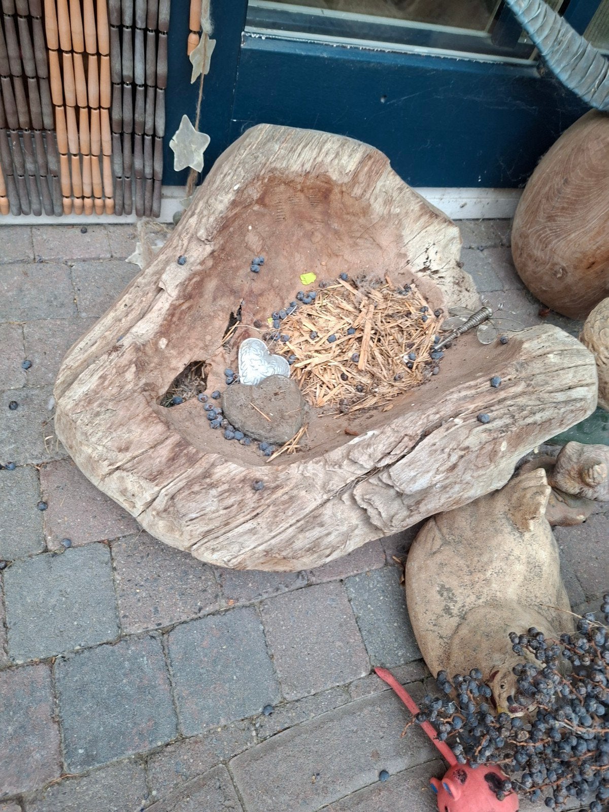 Decoratieve houten schaal van boomstronk, Ophalen