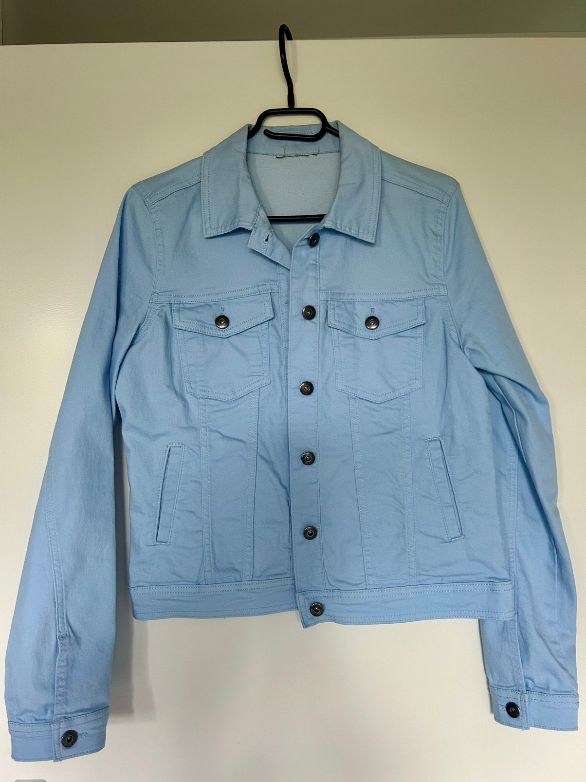 Lichtblauw bikerjasje maat S, Blauw, Ophalen of Verzenden, Zo goed als nieuw, Jasje