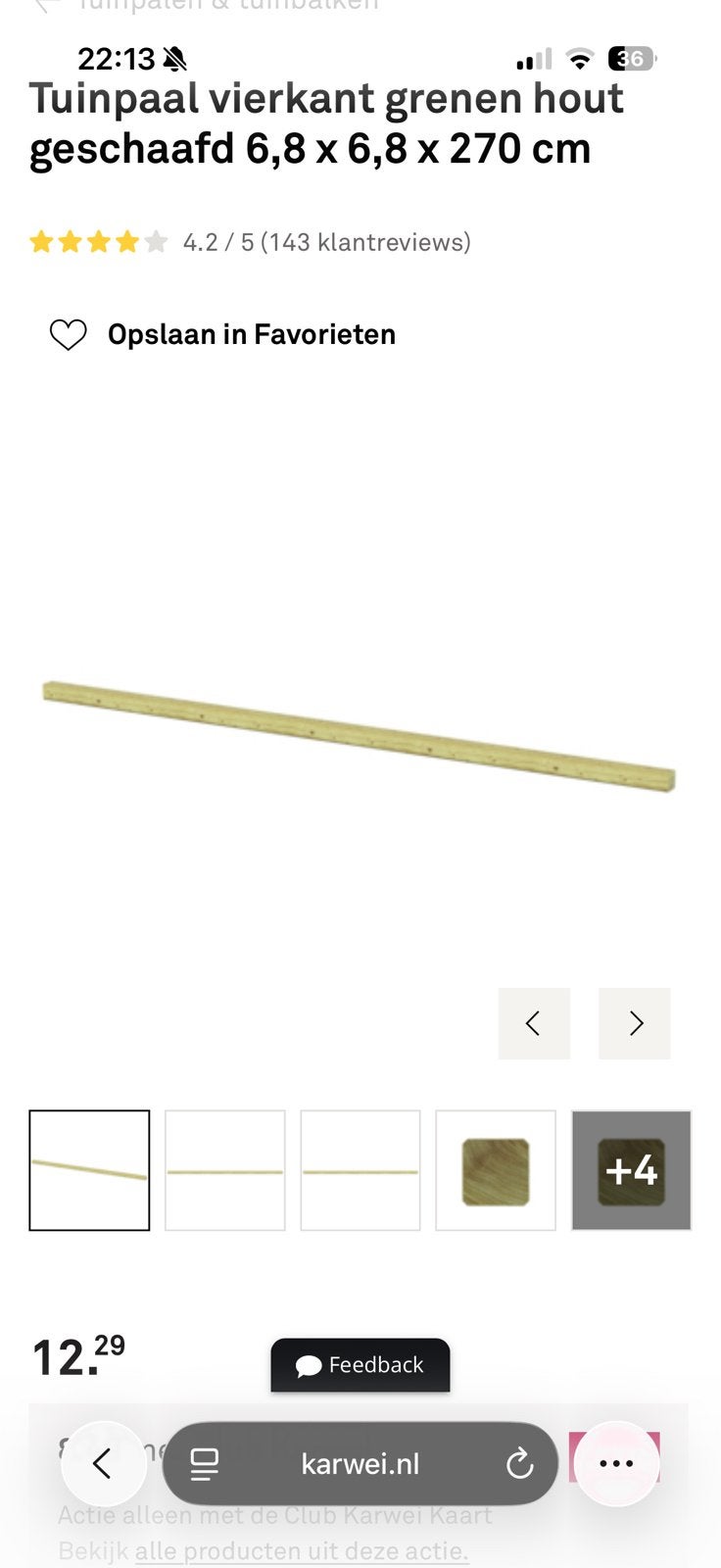2 x houten palen en 2 x betonnen platen, Ophalen, Zo goed als nieuw, 250 cm of meer, Palen